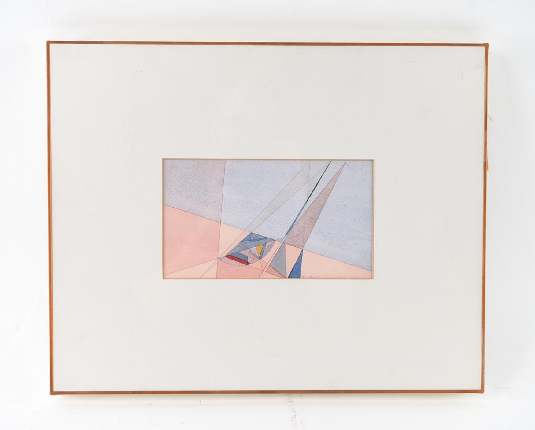MODERNIST WATERCOLOR SIGNED (1 of 12)