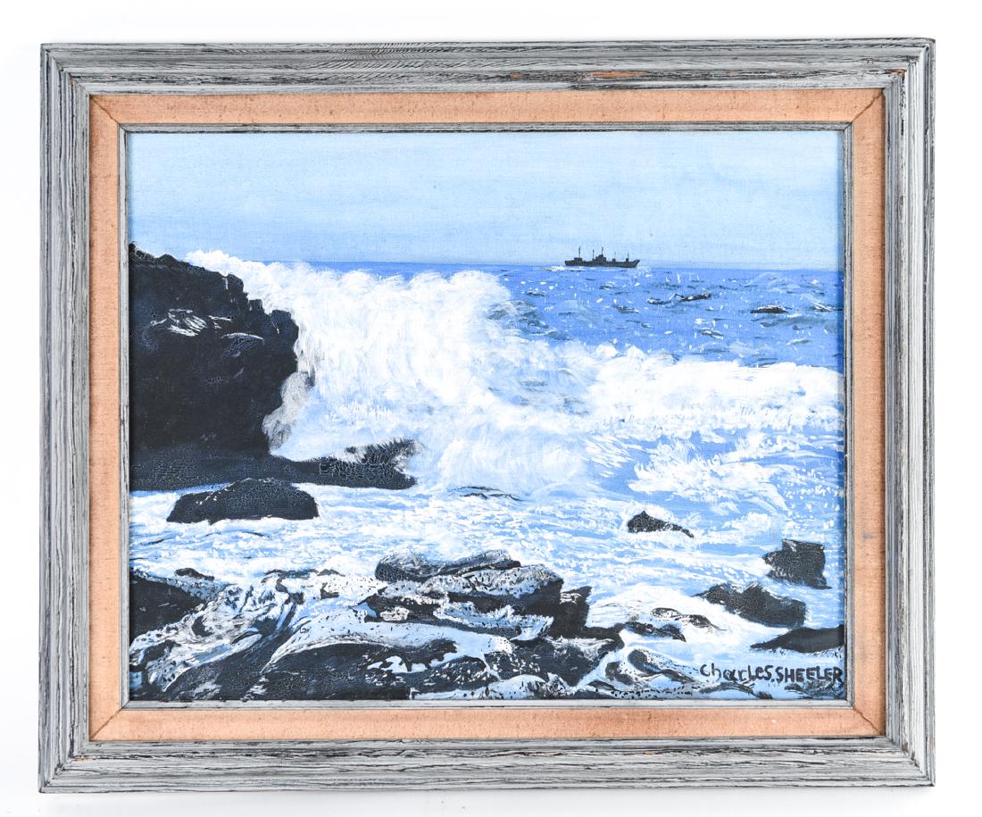 1950'S SEASCAPE ON CANVAS BOARD (1 of 10)