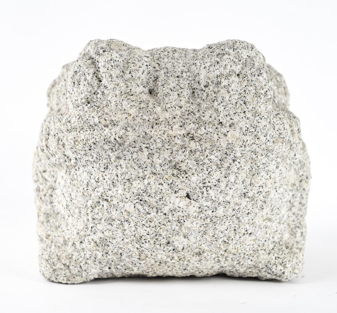 LARGE JAPANESE EDO PERIOD CARVED STONE TOAD: Later 19th Century. Carved in soft marble like sandstone. Dimensions: H 9.5" x W 11" x D 13.75" Condition: No issues to note.