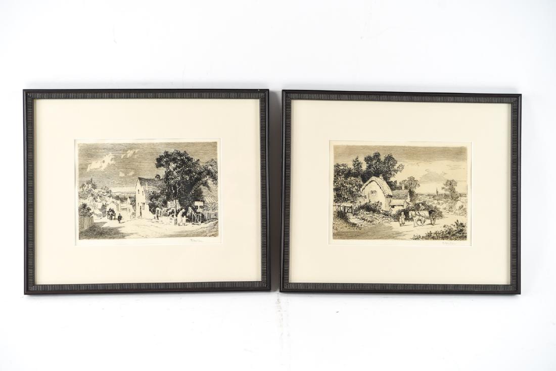 ROBERT GALLON, BRITISH (1845 - 1925) ETCHINGS: Pair of etchings. Both pencil signed and signed in the plate. Dimensions: (Frame) H 12.5" x W 15" (Sight) H 6.5" x W 9" Condition: No issues to note.