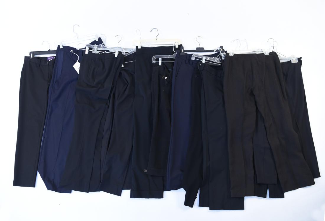 GROUPING OF LADIES DESIGNER DRESS SLACKS: Brands including but not limited to: Gunex, Ralph Lauren, J. Mendel, Theory, Piazza Sempione, Pier Antonio Gaspari, Etro satin. Count: 18 pairs. Size: 4-8. Condition: Lightly used, no noticeable signs