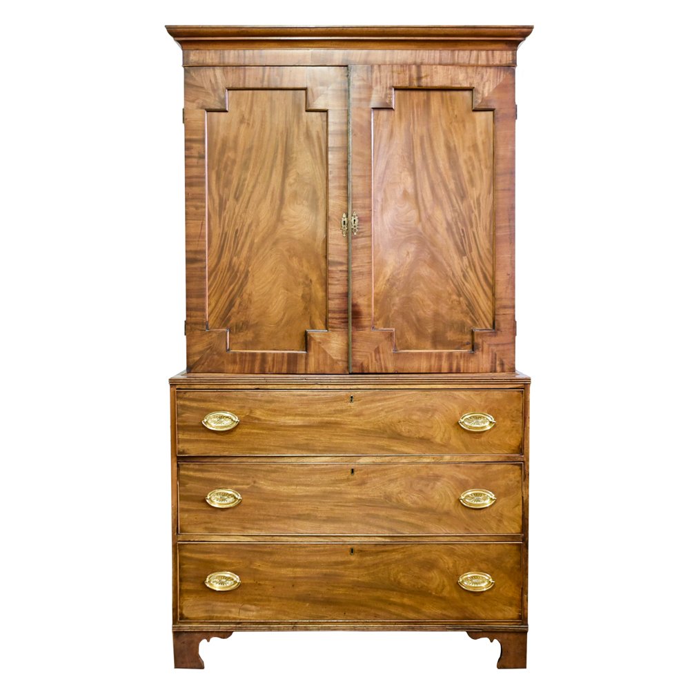 ENGLISH BURL WOOD LINEN PRESS CABINET (1 of 16)