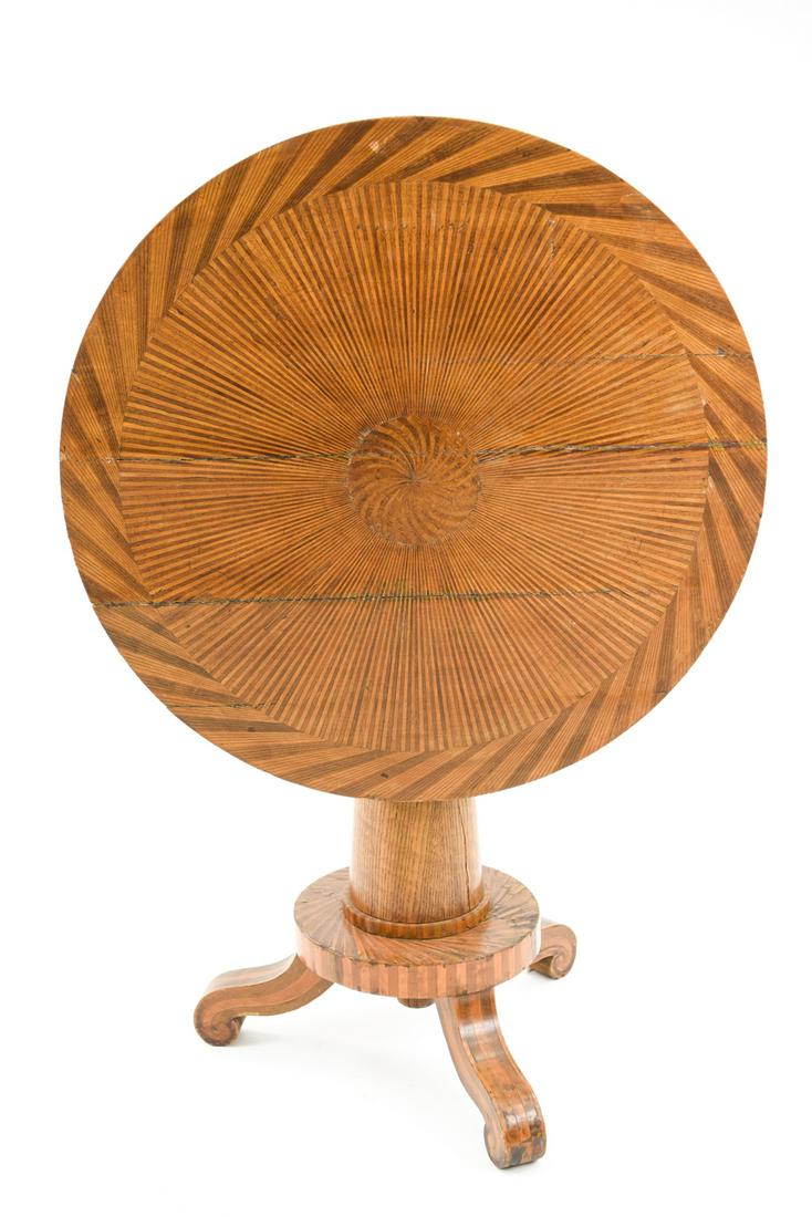 19TH C. UNUSUAL PATTERNED VENEER TILT TOP TABLE (1 of 13)