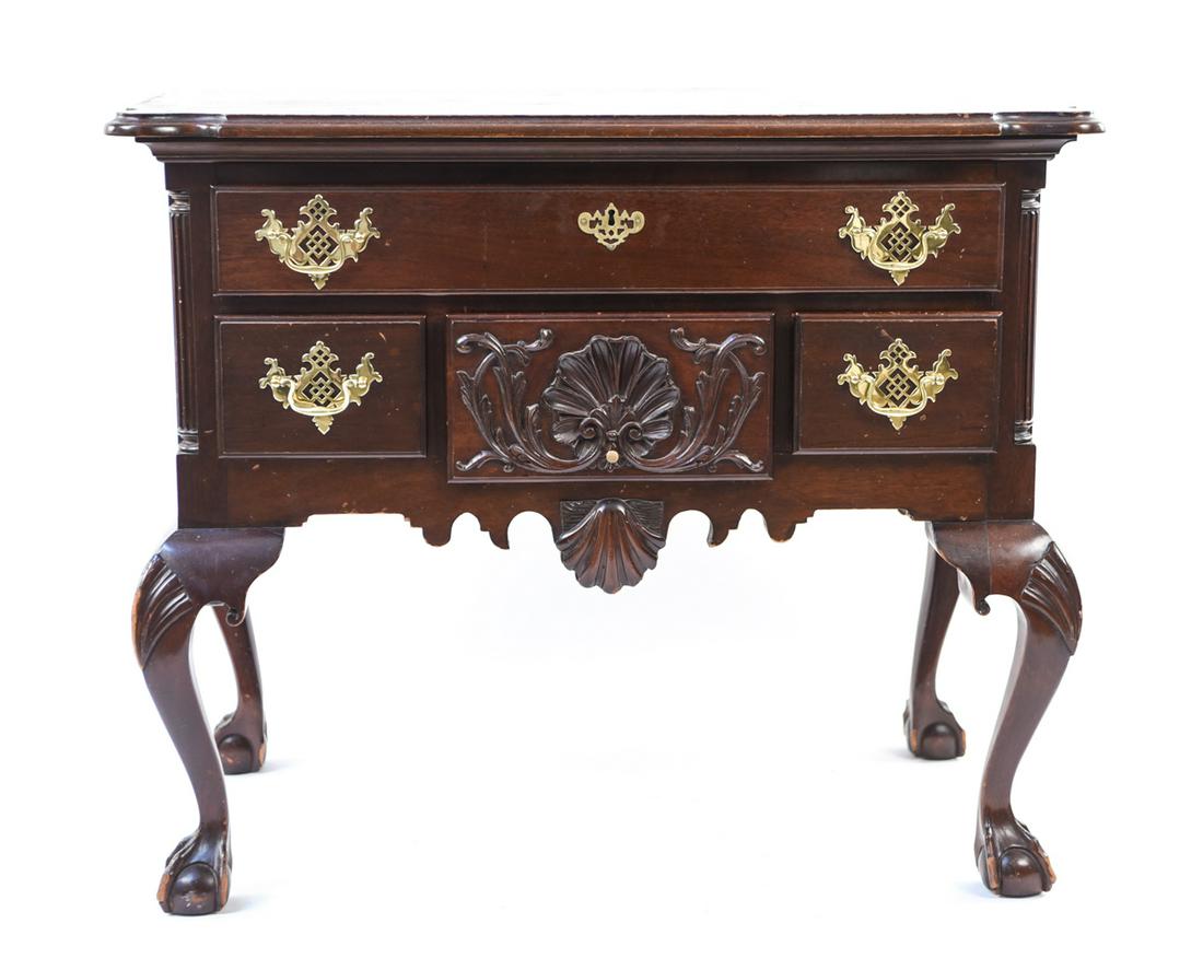 CARVED MAHOGANY CHIPPENDALE STYLE SERVER (1 of 14)