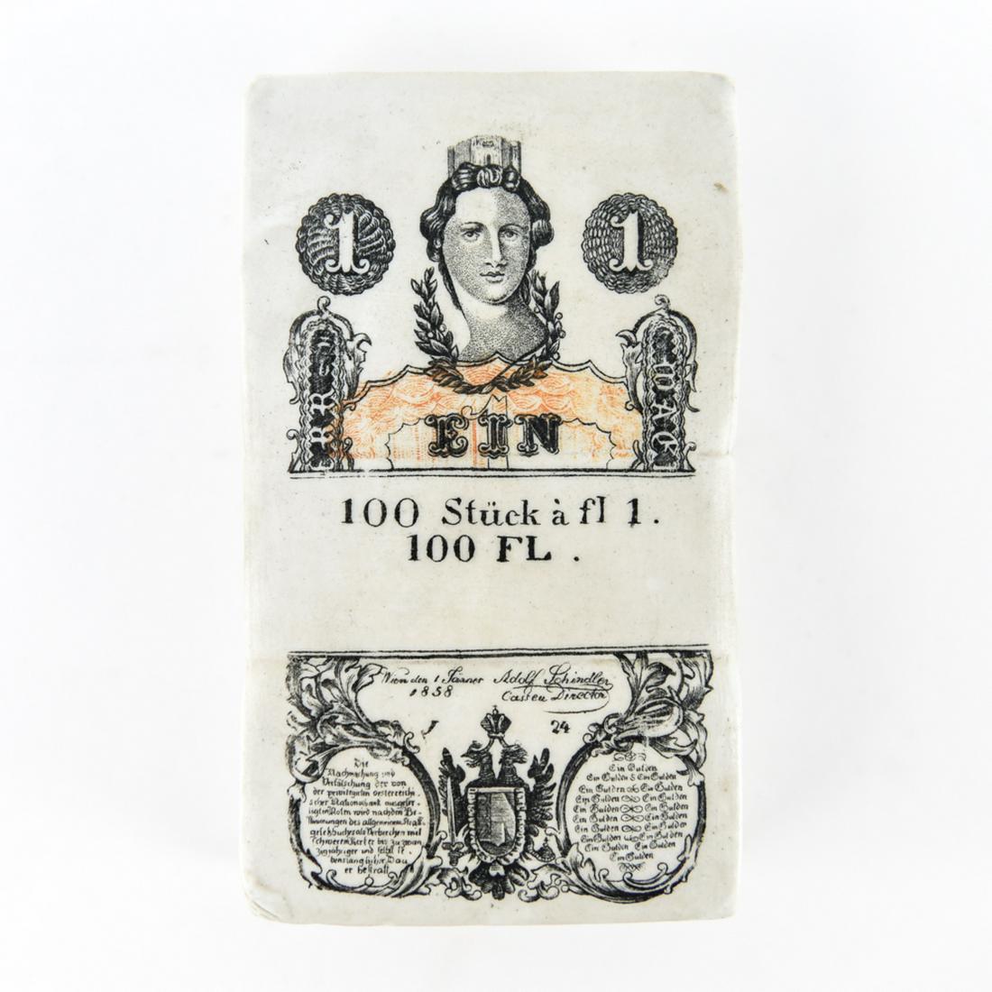 GERMAN PORCELAIN BANKNOTE MONEY STACK BOX (1 of 12)