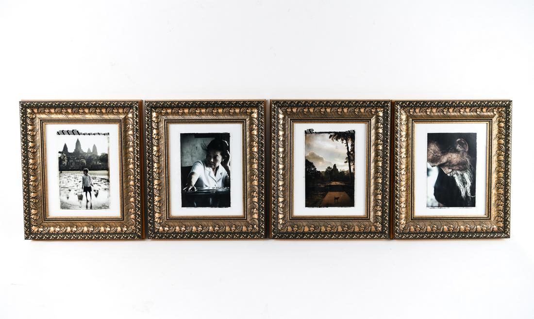 (4) PHOTOGRAPHS: Pen signed lower edge. Dimensions: (Frame) H 21" x W 17.5", (Sight) H 13.5" x W 10.5" Condition: Light frame wear.