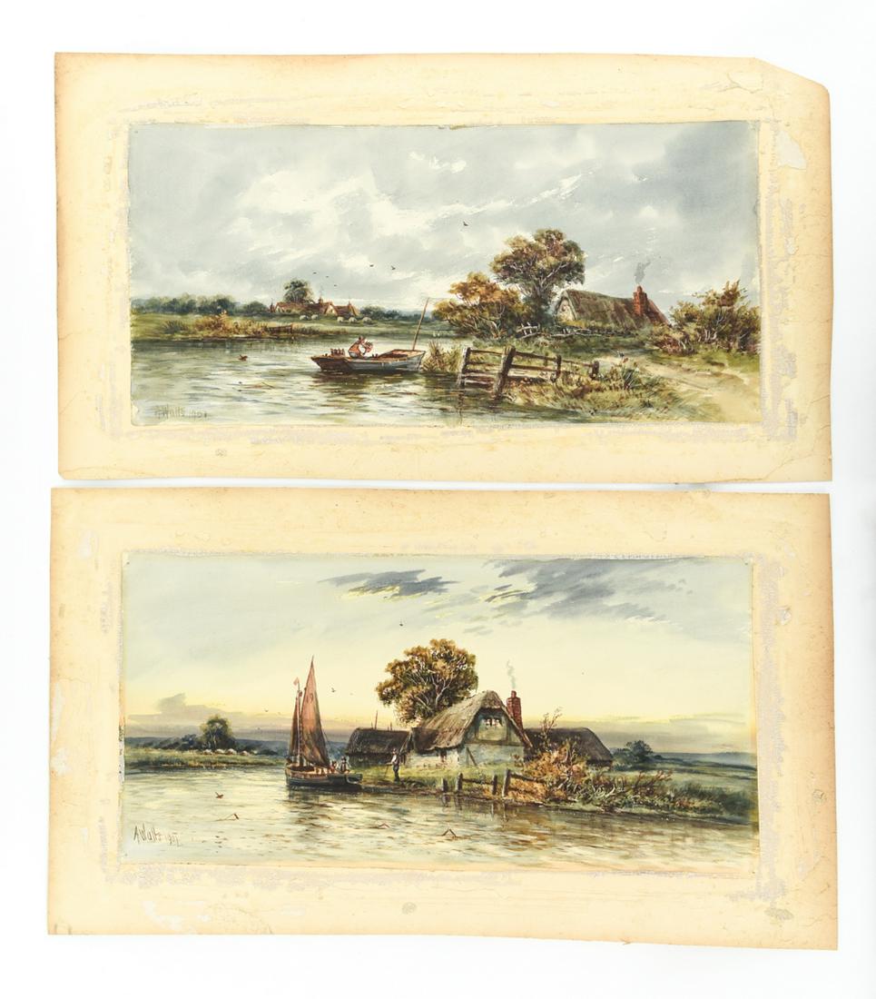 (2) A. WATTS 1901 WATERCOLORS (1 of 16)