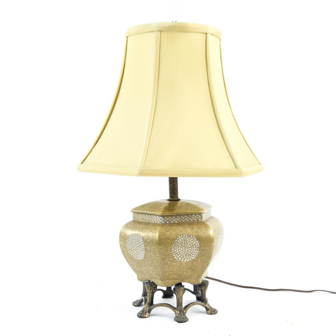 BRONZE ASIAN STYLE TABLE LAMP (1 of 9)