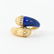 14K GOLD, DIAMOND AND LAPIS RING