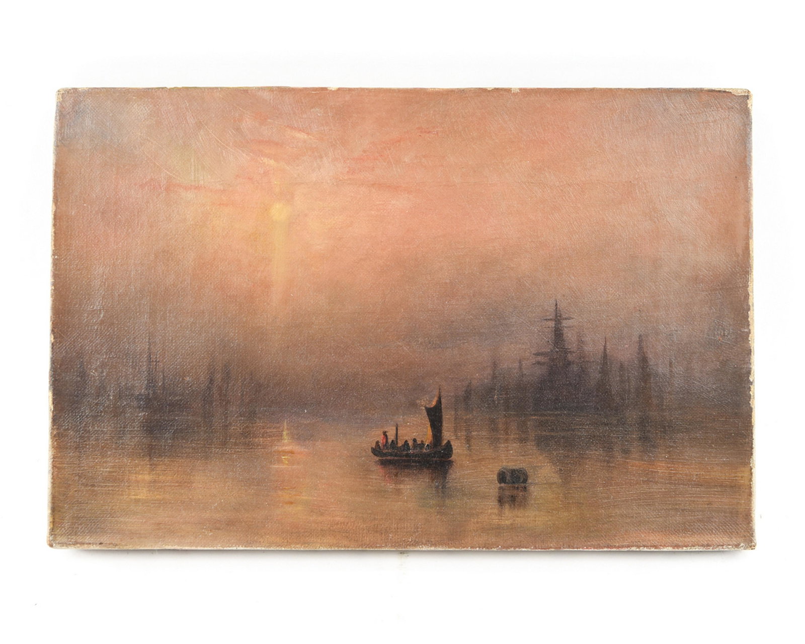 LATE 19TH C. IMPRESSIONISTIC HARBOR VIEW (1 of 7)