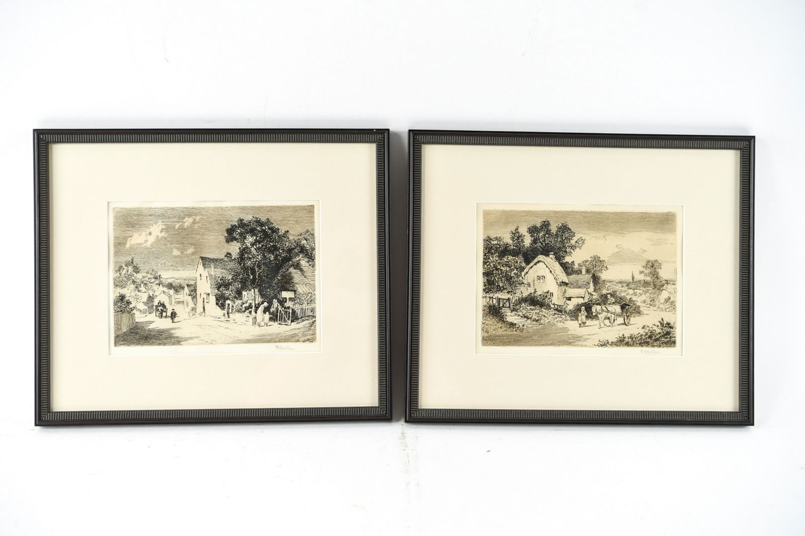ROBERT GALLON, BRITISH (1845 - 1925) ETCHINGS: Pair of etchings. Both pencil signed and signed in the plate. Dimensions: (Frame) H 12.5" x W 15" (Sight) H 6.5" x W 9" Condition: No issues to note.