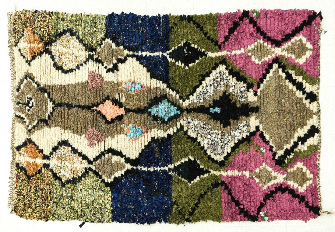 MID-CENTURY HANDMADE CUT FABRIC RUG (1 of 10)