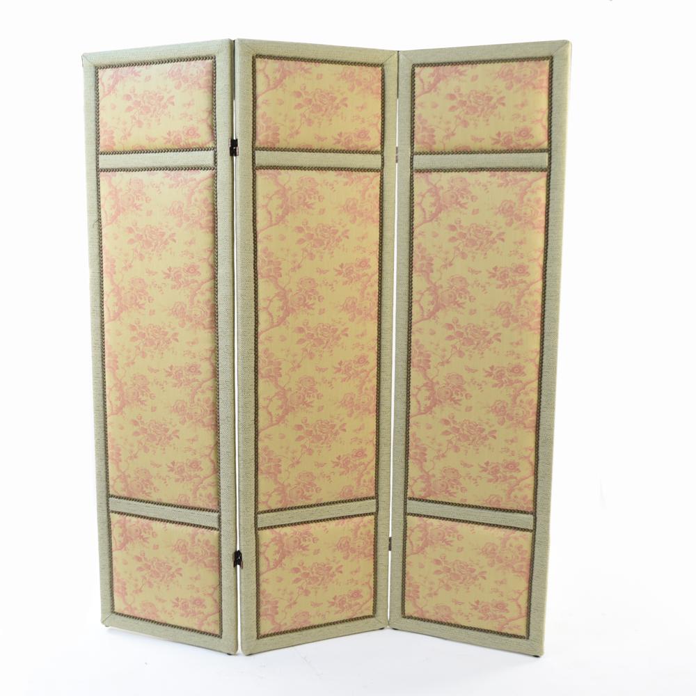 UPHOLSTERED 3 PART FOLDING SCREEN (1 of 7)