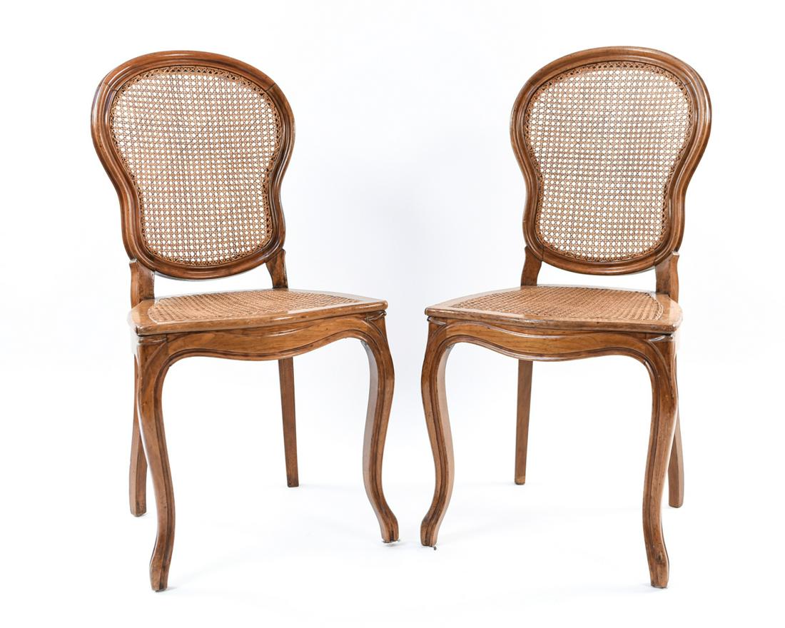 PAIR OF BALLOON BACK CANED SIDE CHAIRS (1 of 17)
