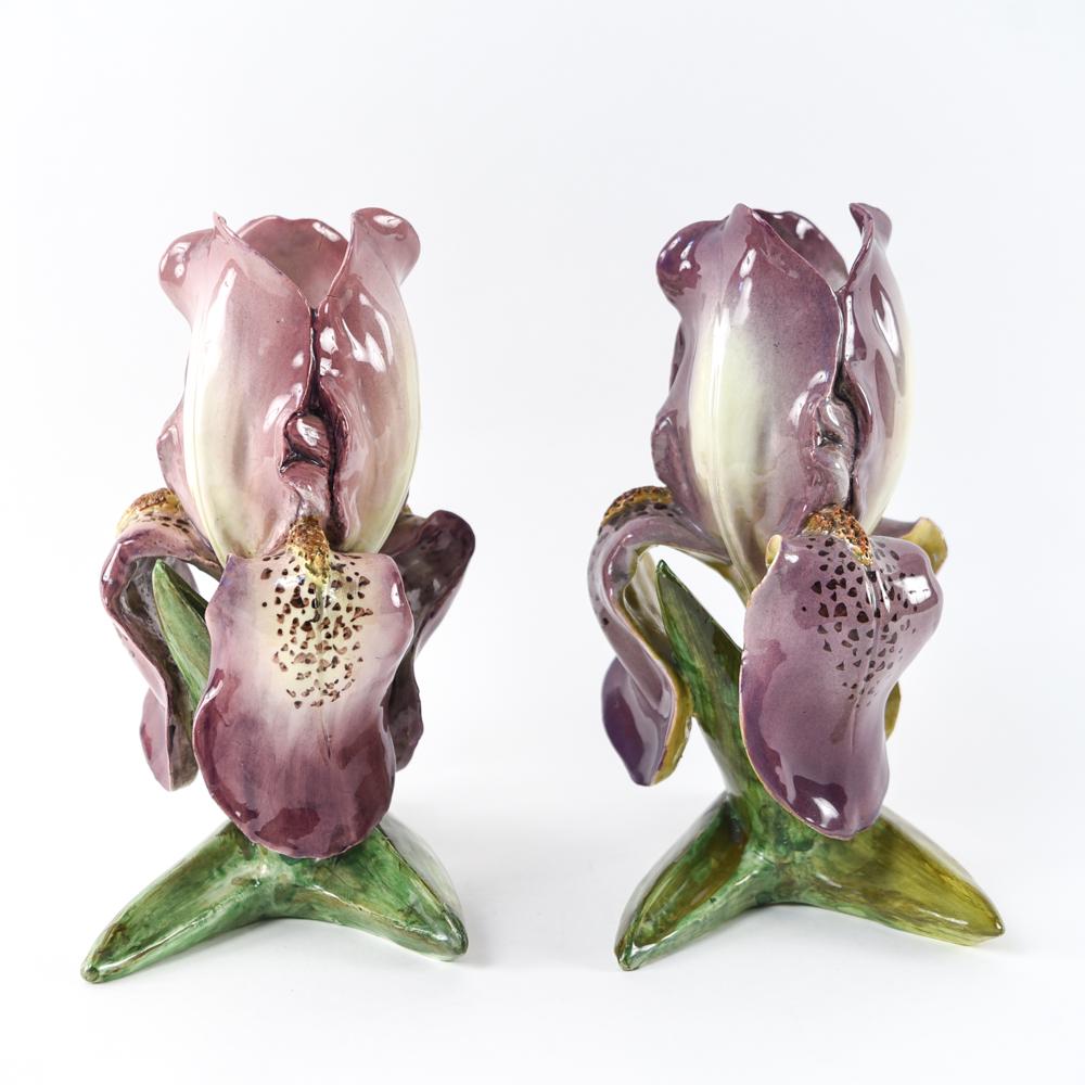 PAIR OF DELPHIN MASSIER VALLURIS IRIS VASES (1 of 13)