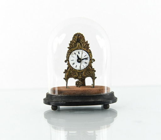 Antique German Miniature Clock In Gl Dome Sep 21 2019 German Miniature Clock In Gl Dome