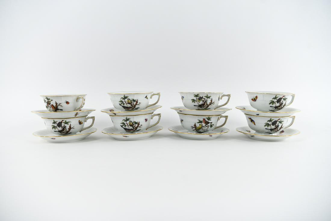 (8) HEREND PORCELAIN TEACUPS & SAUCERS (1 of 9)