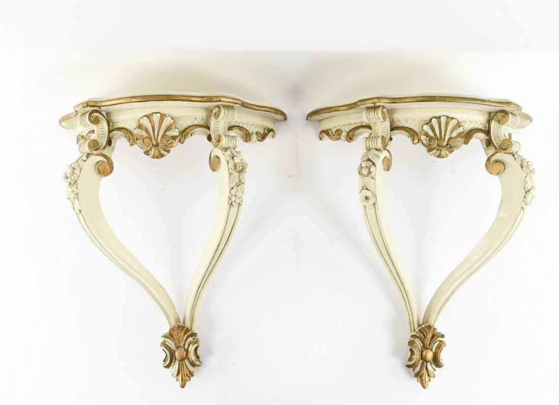 PAIR OF ITALIAN FLOATING BRACKET SHELVES (1 of 10)