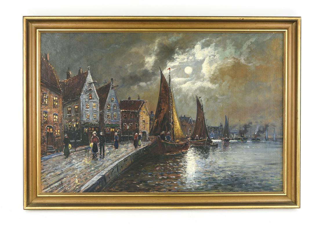 19TH CENTURY DUTCH OIL ON CANVAS OF COPENHAGEN (1 of 9)