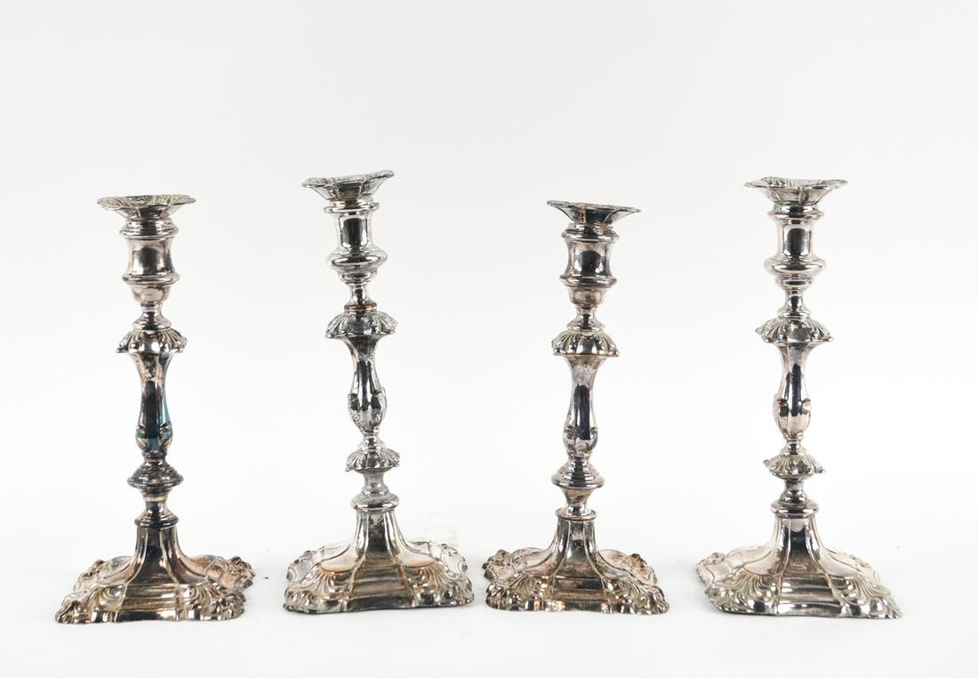 (4) SILVER PLATE CANDLESTICKS (1 of 8)