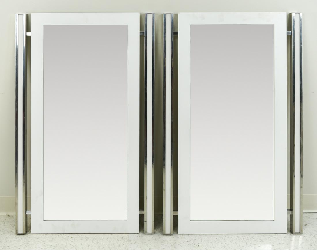 PAIR OF MID-CENTURY CHROME FRAME MIRRORS (1 of 8)