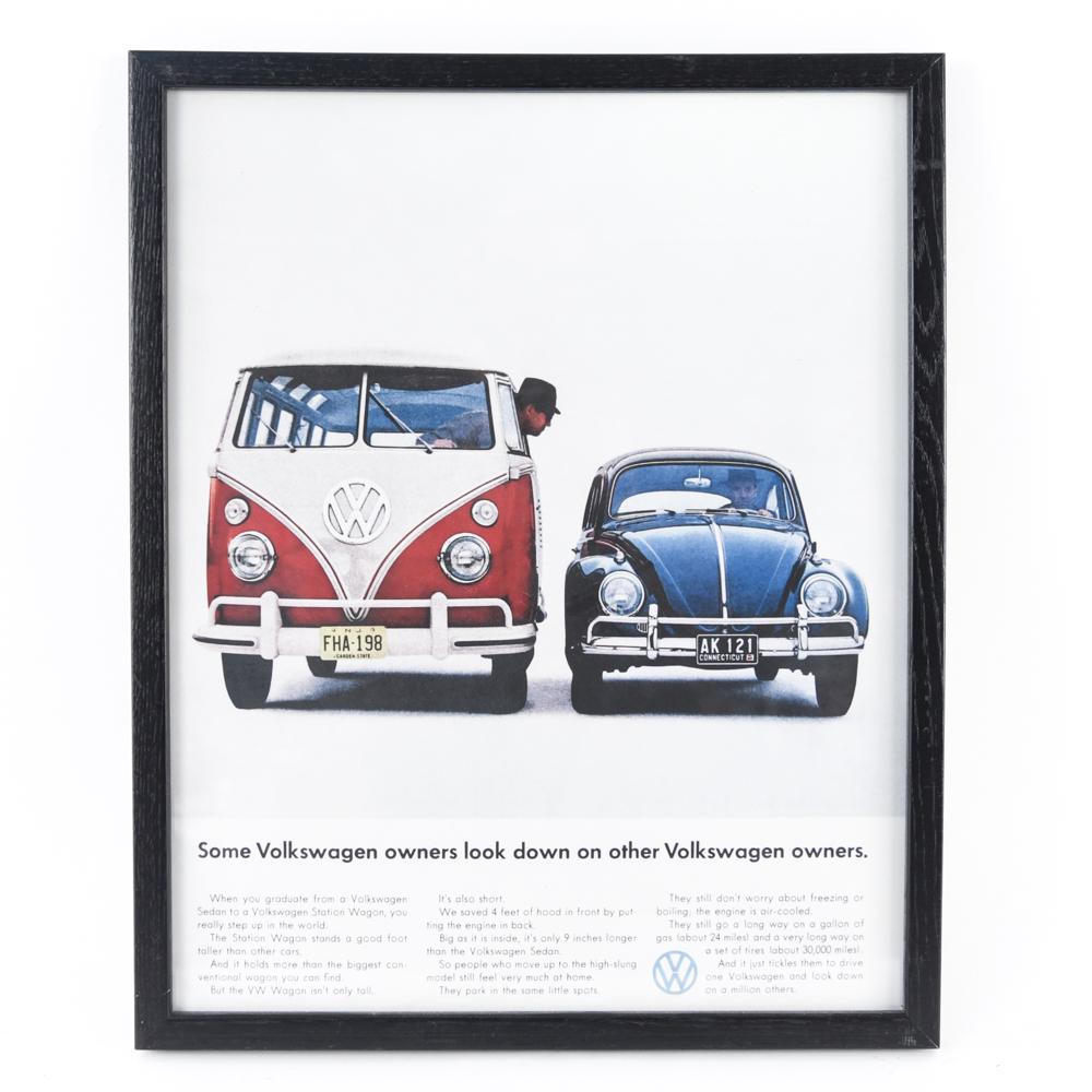 FRAMED VINTAGE VOLKSWAGON VW AD (1 of 7)