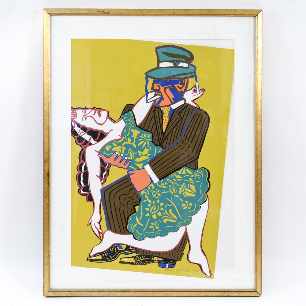 RED GROOMS (B 1957) SILKSCREEN 1973: "Mango Mango." Pencil signed limited edition serigraph. Slipped in frame, numbering under mat.