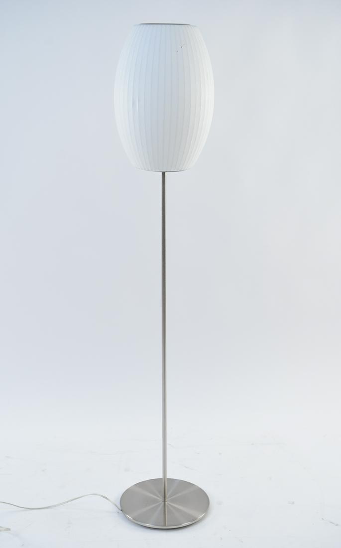 GEORGE NELSON BUBBLE LAMP: Dimensions: H 53.5" x Dia. 10.5"Condition: Few dings to shade.