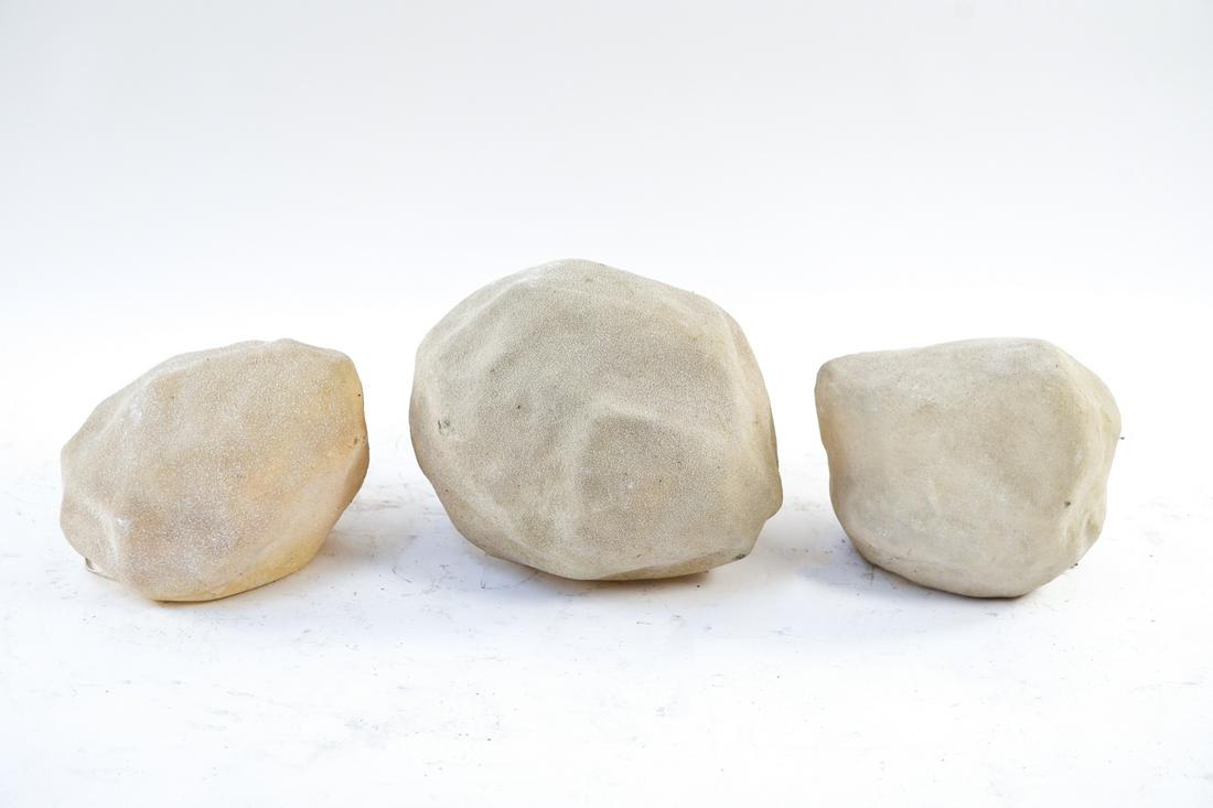 (3) SINGLETON ITALIAN LIGHTING ROCKS LAMPS: Dimensions: H 11" x W 15.5" x D 14.5" Condition: Not tested. Scuffs and marks to surface.