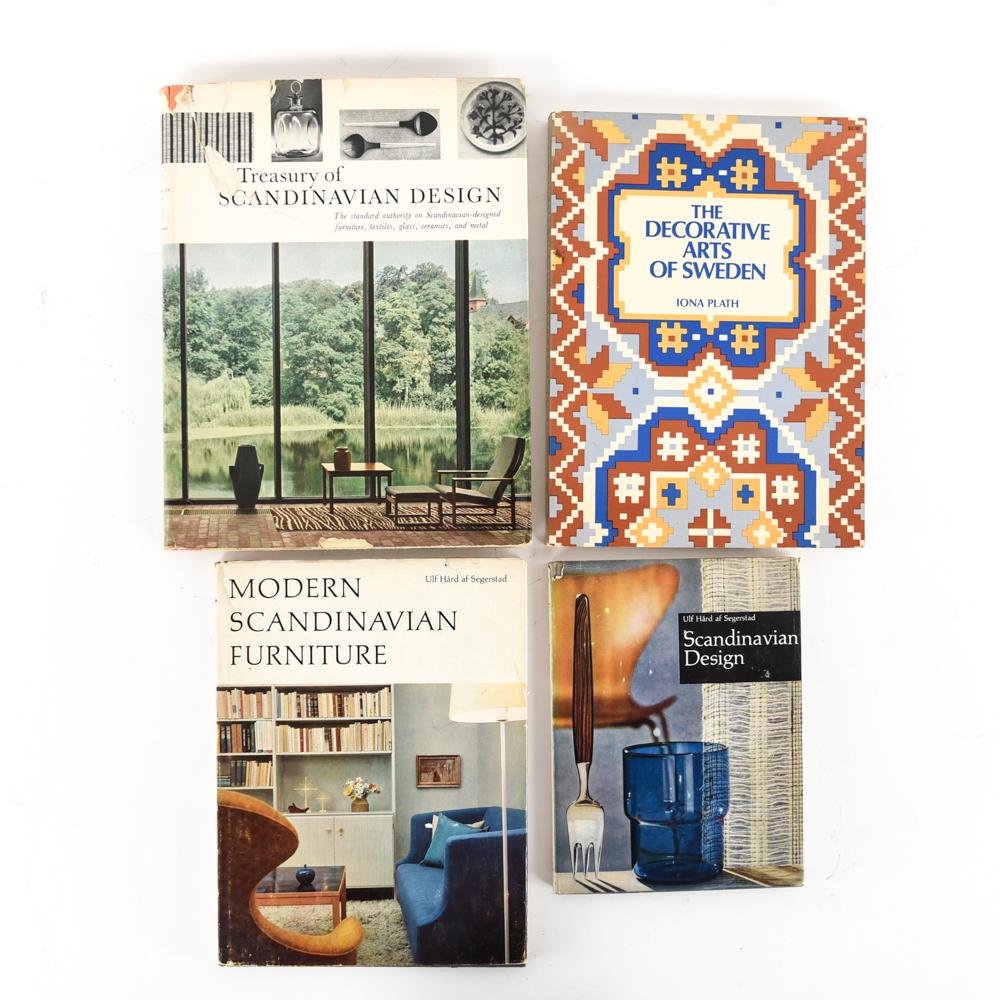 GROUPING OF SCANDINAVIAN DESIGN BOOKS: Collection of mid-century design books. Dimensions: largest : H 11.5” x W 9” Condition: showing signs of use and age to covers