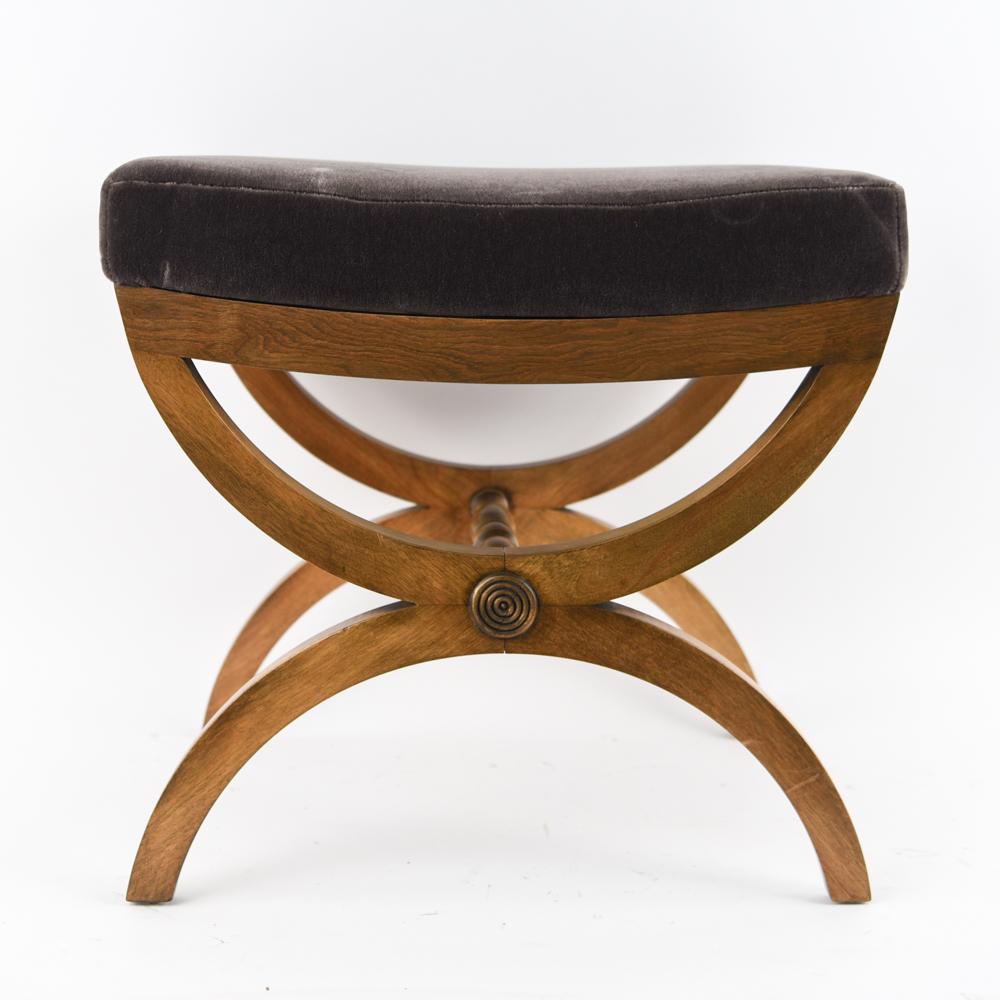 MID-CENTURY FRENCH BENCH: Dimensions: H 20" x W 21" x D 15.75" Condition: Light wear consistent with age and use.