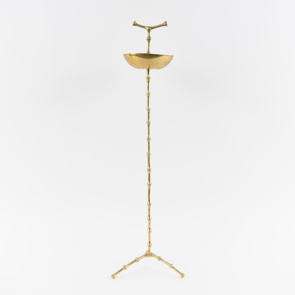 MANNER OF MAISON BAGUES ASHTRAY: Dimensions: H 30" x W 8.75" x D 8" Condition: Some spots of patina and tarnish.