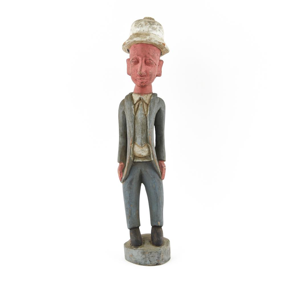 VINTAGE IVORY COAST COLONIAL FIGURE CARVING (1 of 13)