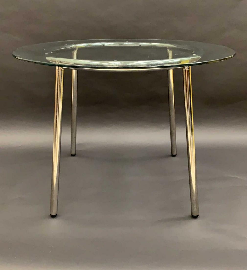 ROUND CHROME & GLASS TABLE (1 of 7)