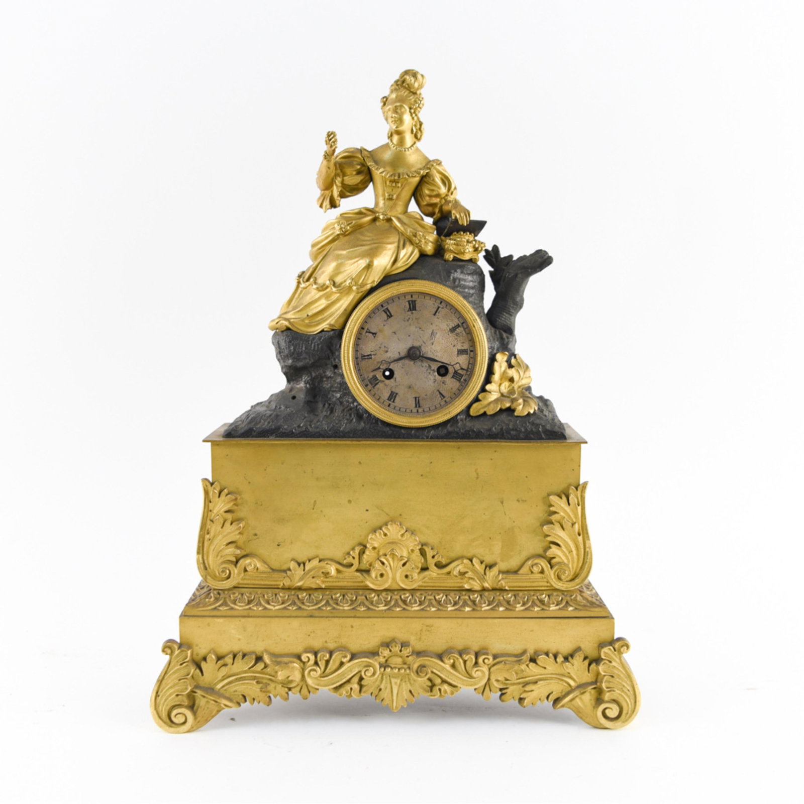 FRENCH EMPIRE DORE BRONZE MANTLE CLOCK (1 of 13)