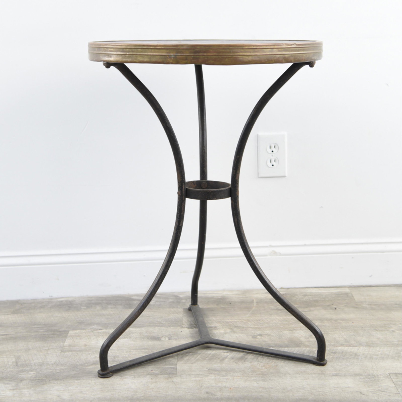 ANTIQUE BRASS TRIM BISTRO TABLE (1 of 10)