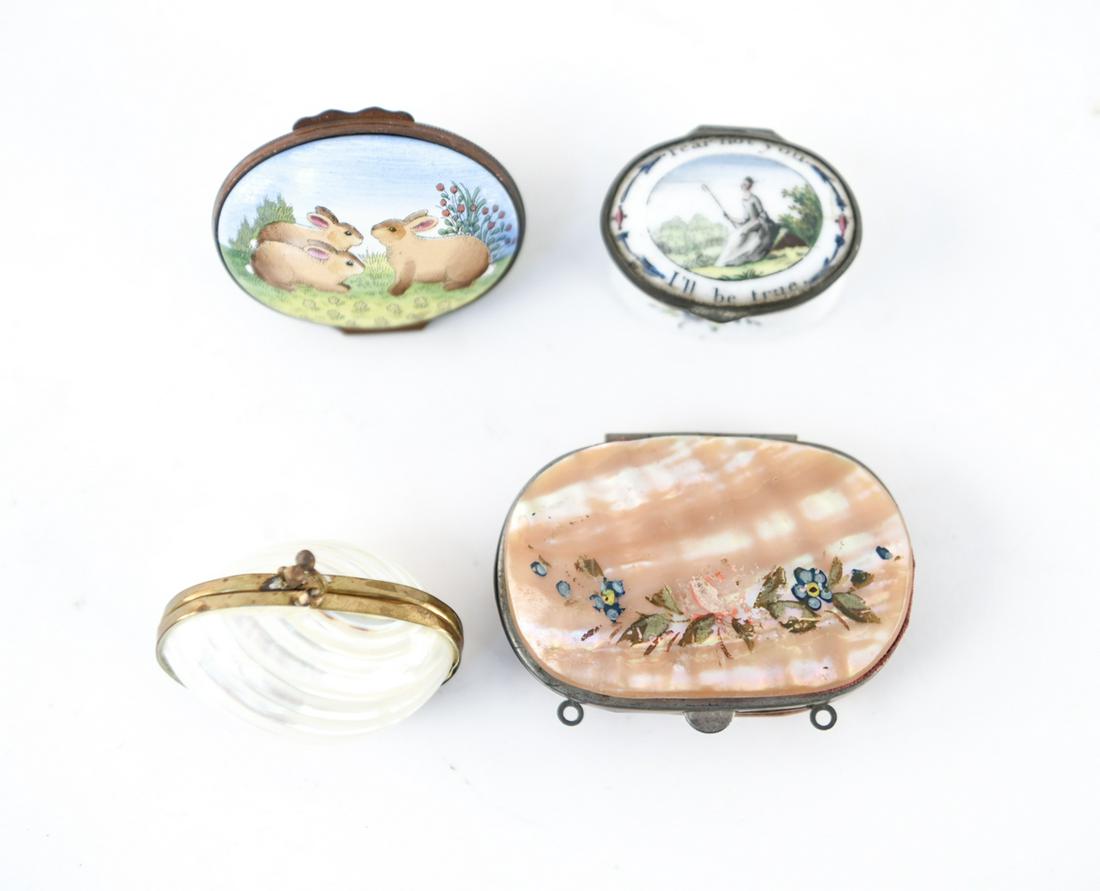 (4) MINIATURE PORCELAIN ETC. BOXES (1 of 9)