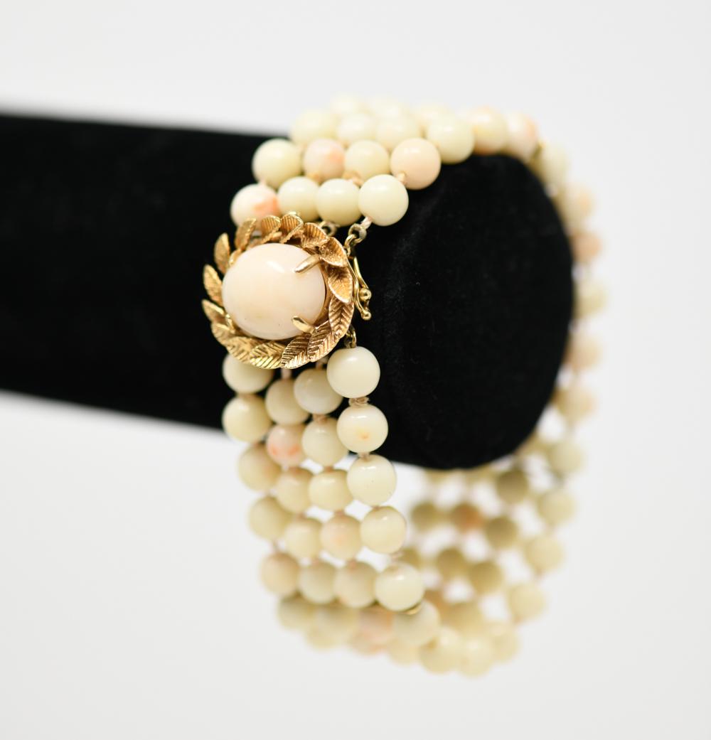 MULTI STRAND 14K GOLD & CORAL BRACELET (1 of 10)