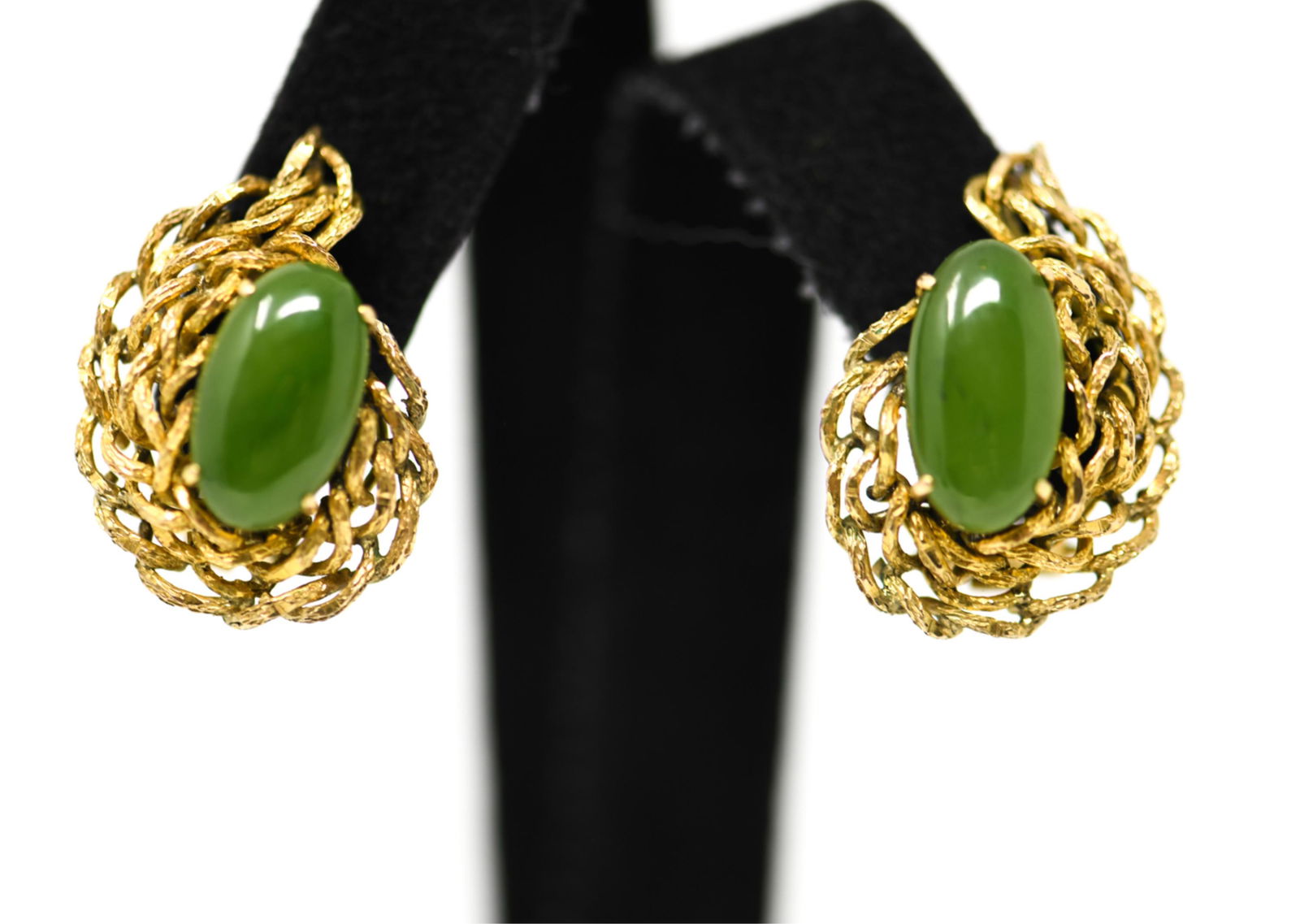14K YELLOW GOLD & JADE EARRINGS (1 of 5)