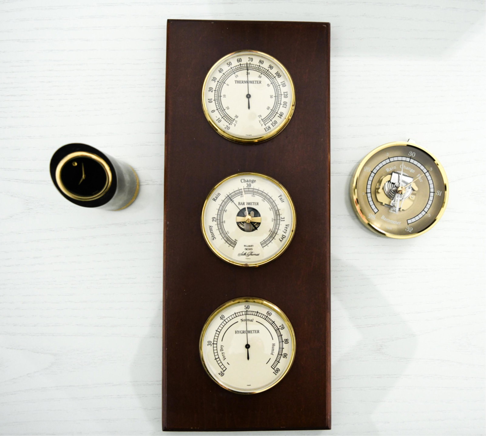 GROUPING OF DESK CLOCKS & BAROMETERS (1 of 7)