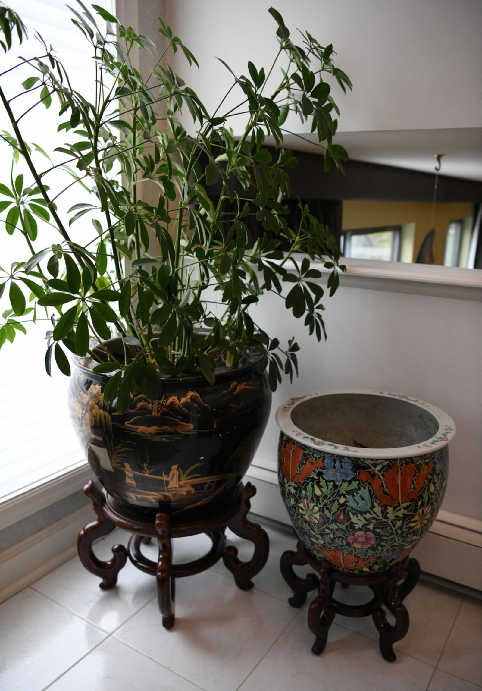 (2) LARGE CERAMIC PLANTER URNS (1 of 7)
