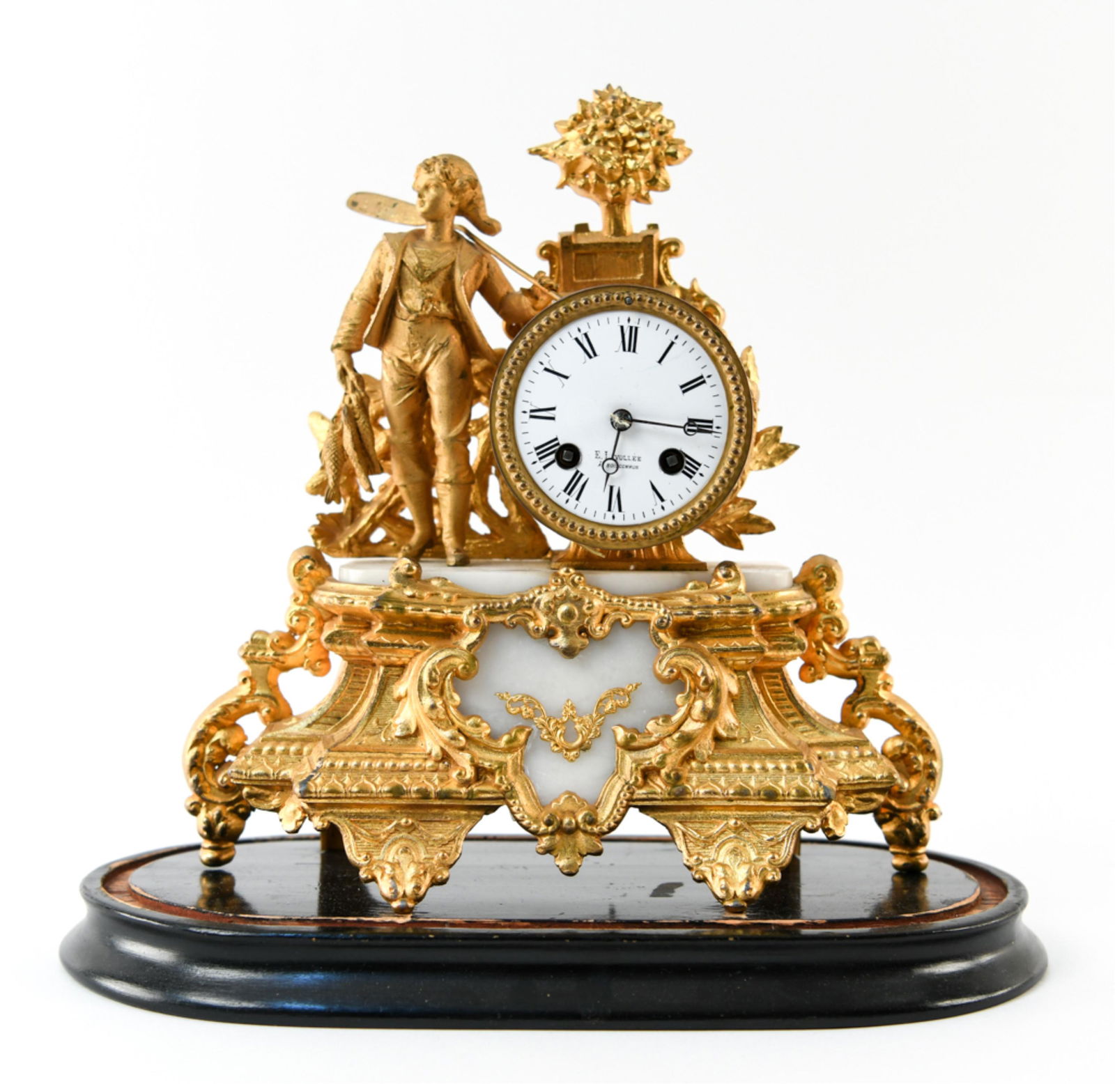 E.I. AVOLLEE GILT METAL CLOCK (1 of 12)