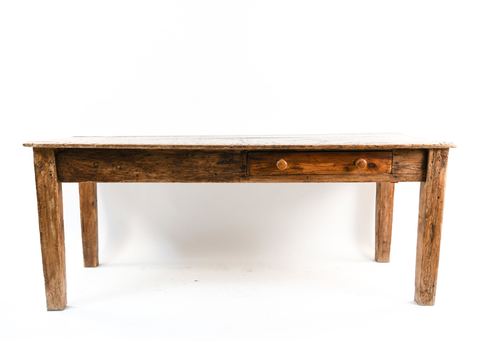 ANTIQUE PINE FARM DINING TABLE (1 of 17)