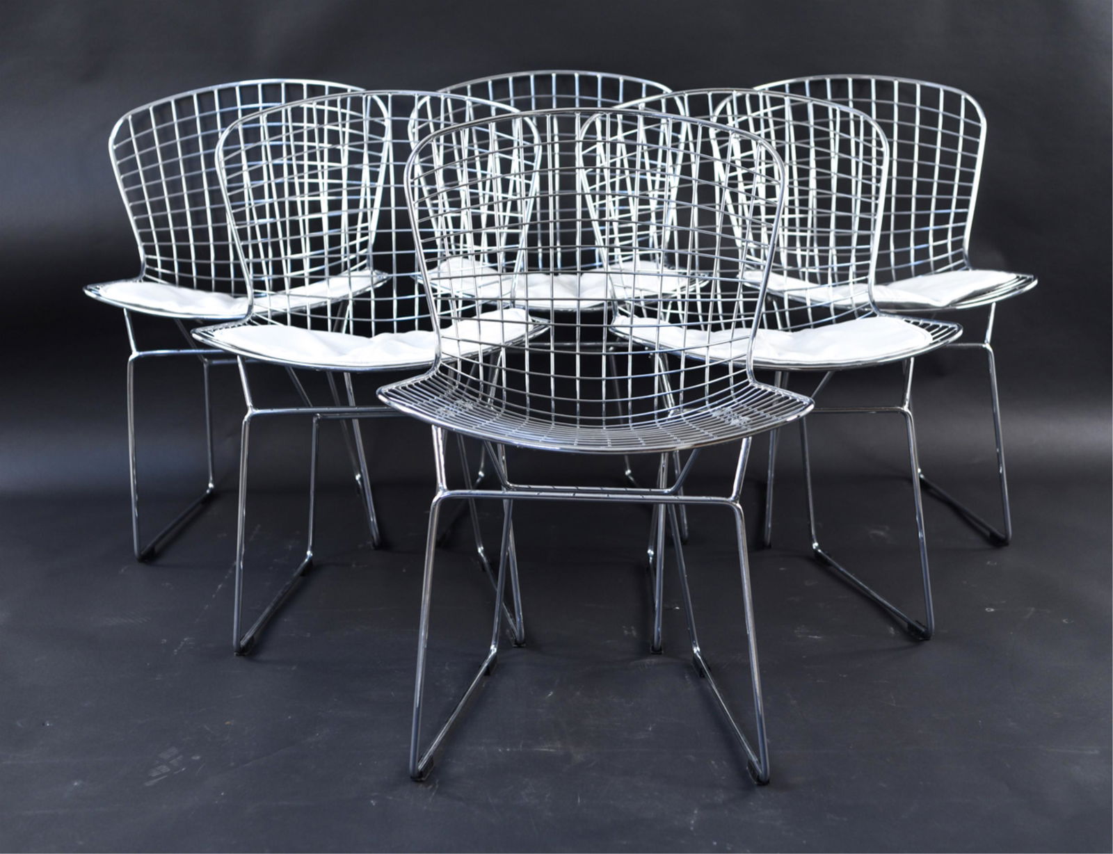 (6) STYLE OF BERTOIA CHROME SIDE CHAIRS (1 of 17)