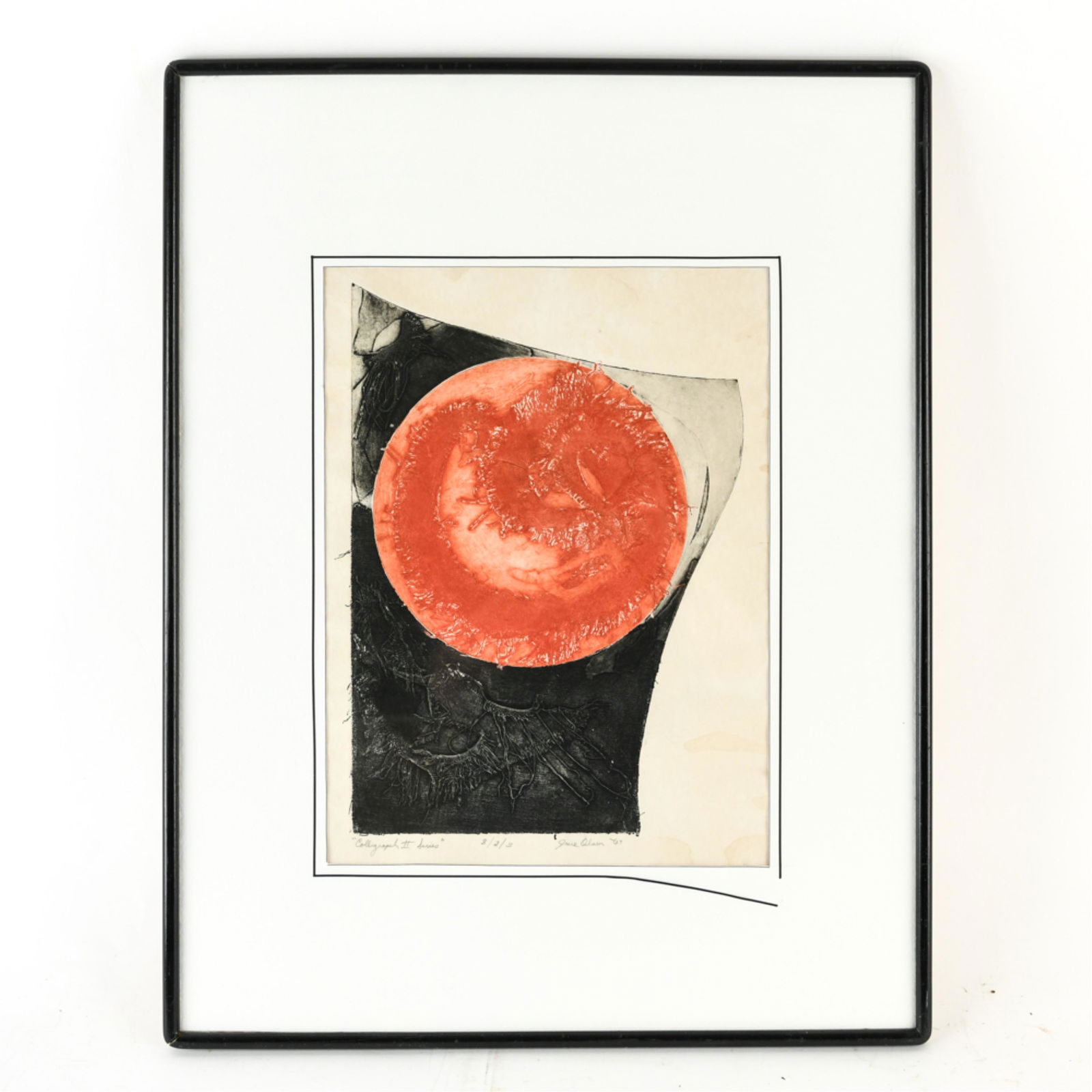 JUNE OLSEN ABSTRACT COLIGRAPH PRINT (1 of 8)