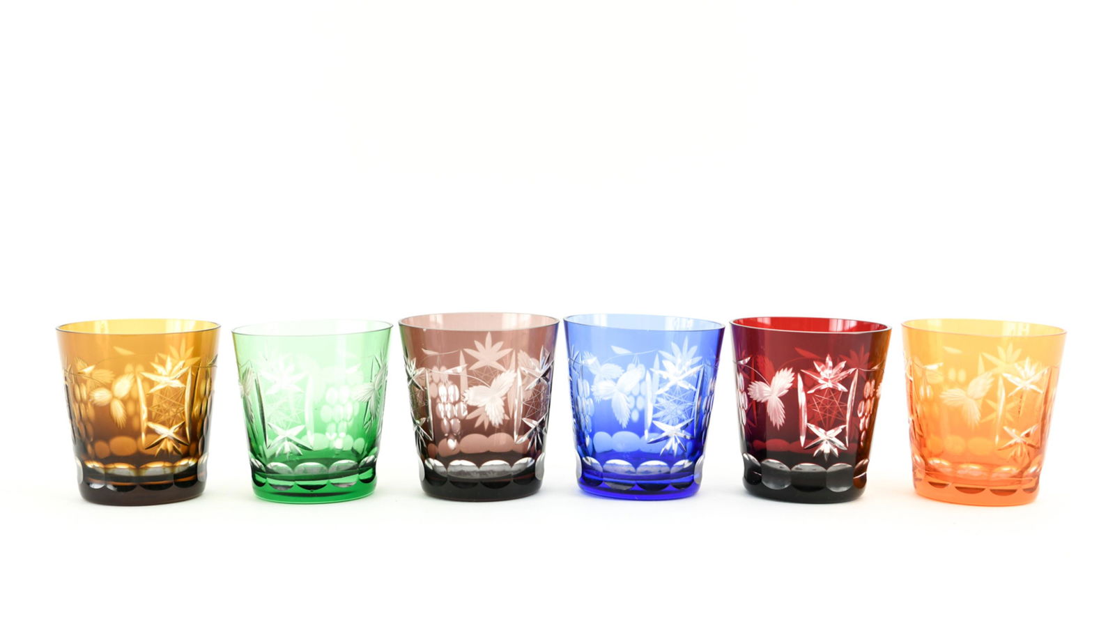 (6) BACCARAT CUT GLASS COLOR GLASSES (1 of 9)