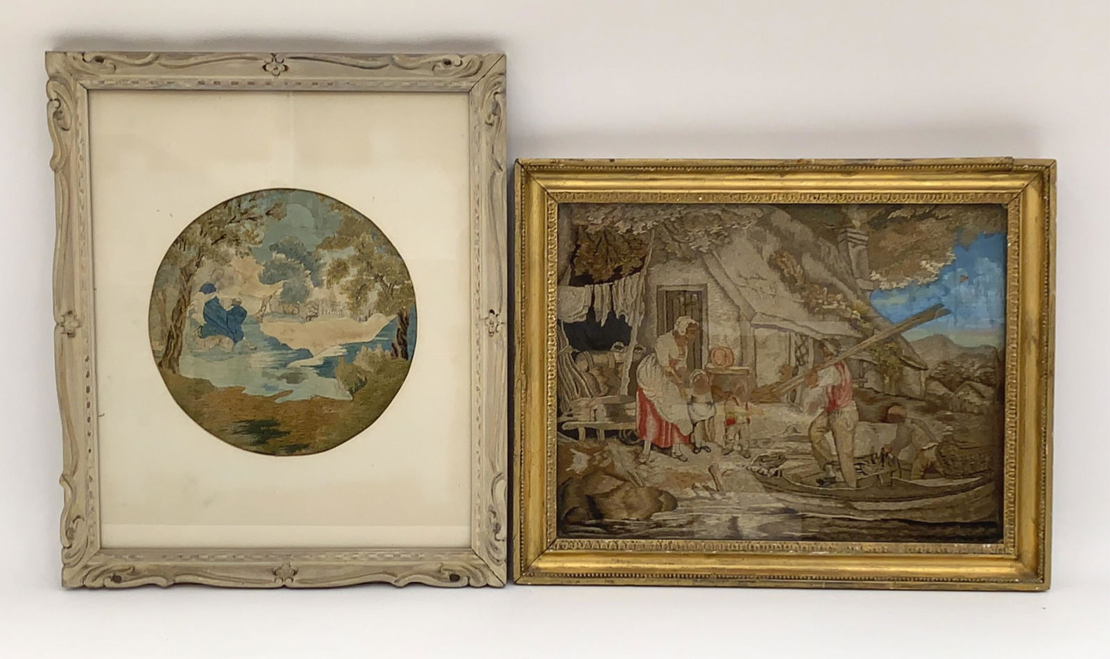 (2) 18TH C. SILKWORK PICTURES (1 of 16)