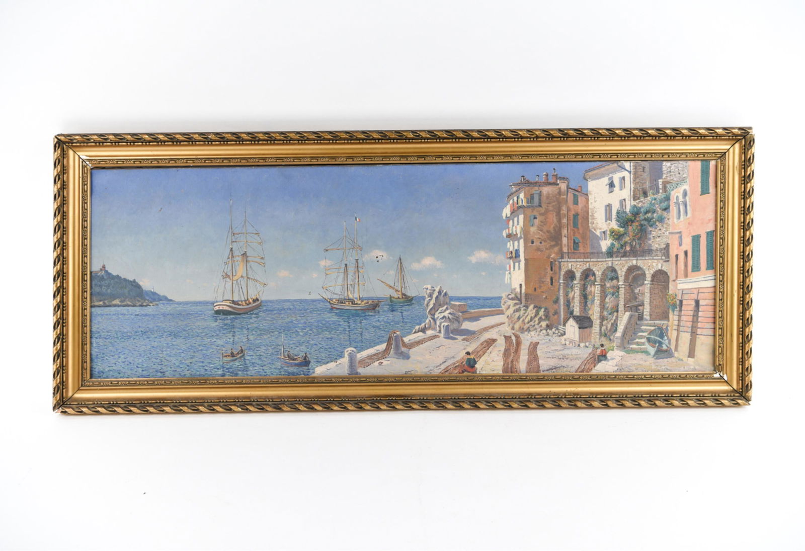 C. 1930'S MEDITERRANEAN PORT VIEW O/C (1 of 10)