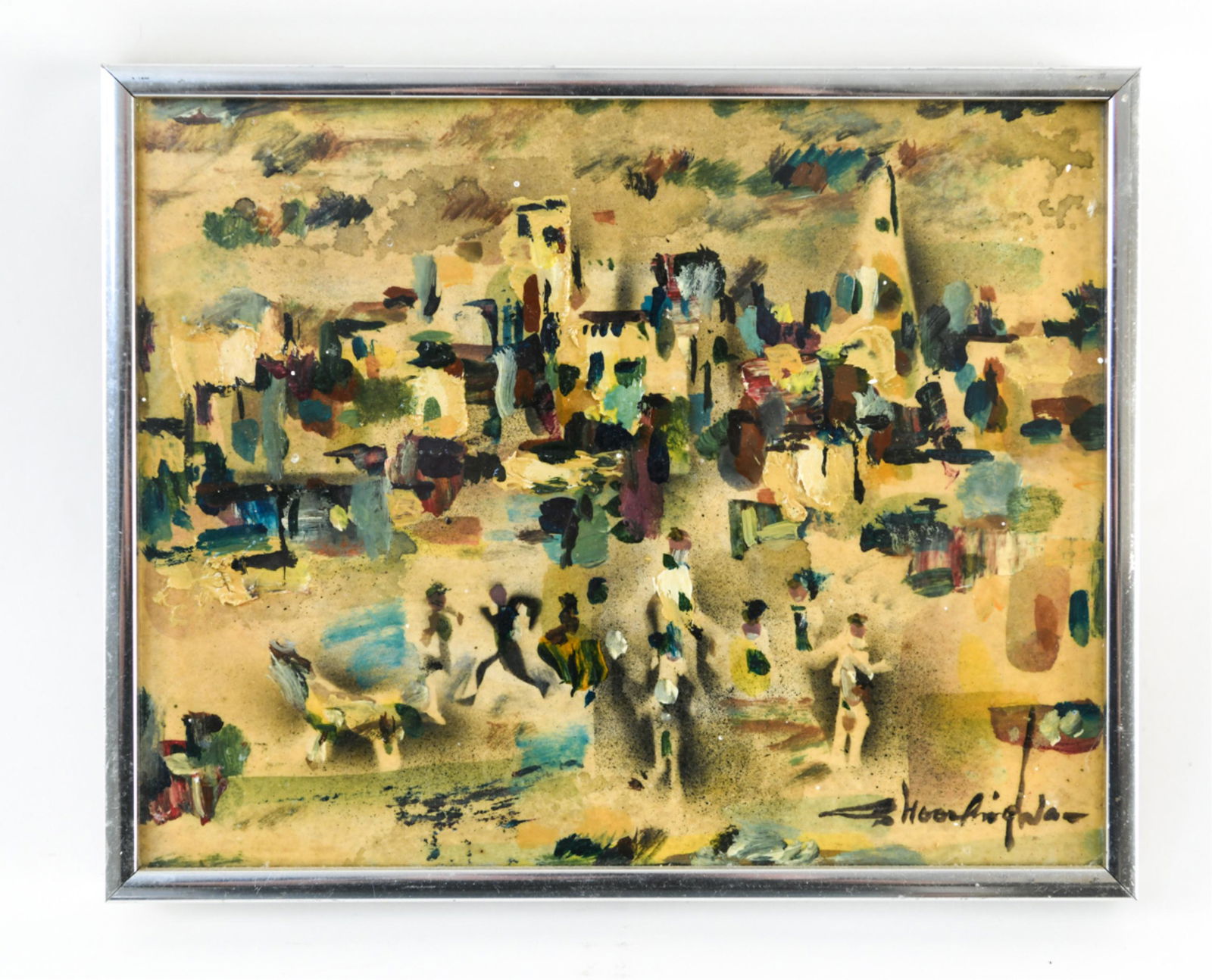 MID-CENTURY ABSTRACT O/B SIGNED (1 of 7)