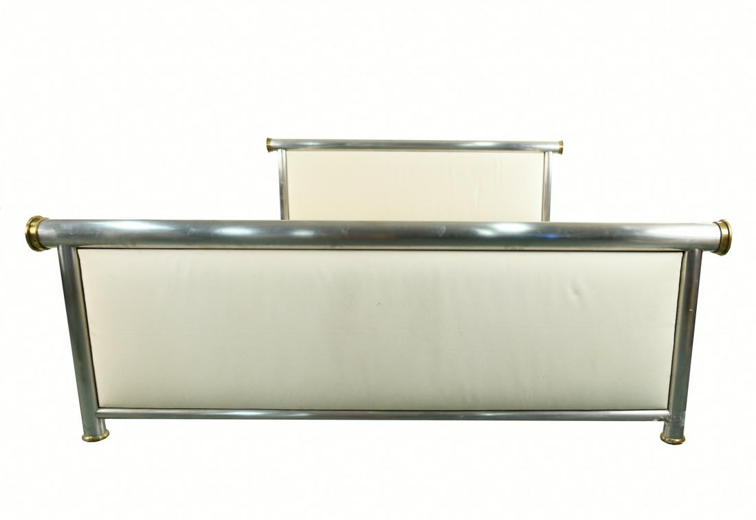 CONTEMPORARY BRUSHED METAL BRASS KING BED FRAME (1 of 12)